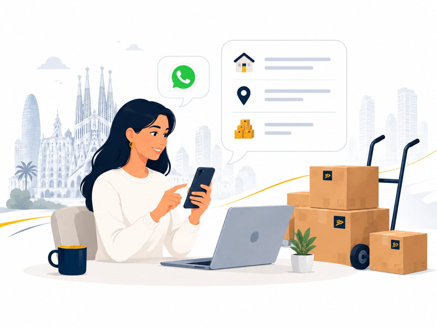 Cliente enviando los datos del porte por WhatsApp a Campsil